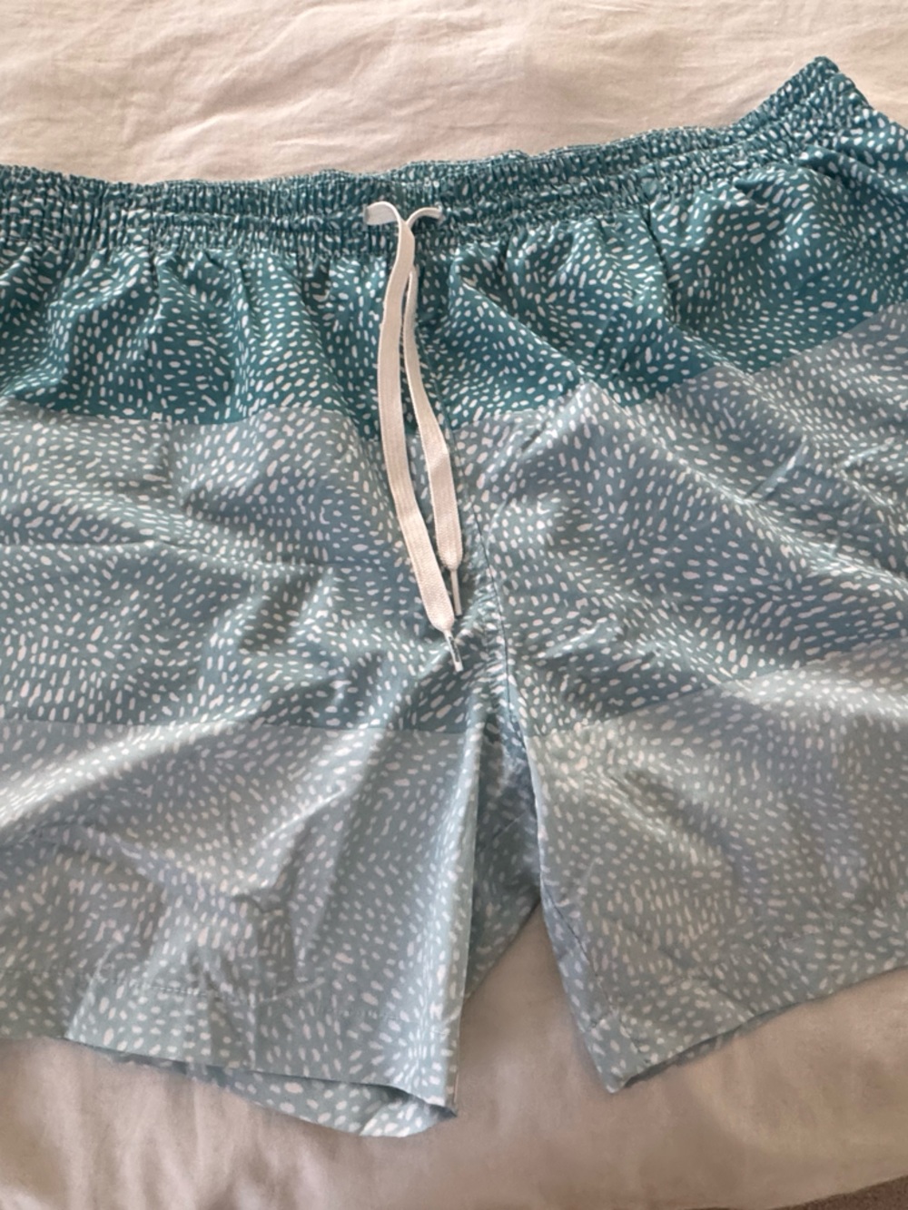 Chubbies Teal Patterned Men’s lined swim trunks with Drawstring size 3XL